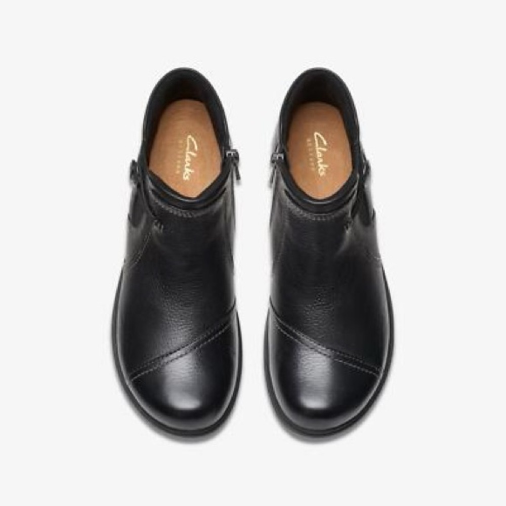 Clarks Black Ankle Boots Classic Style Comfort